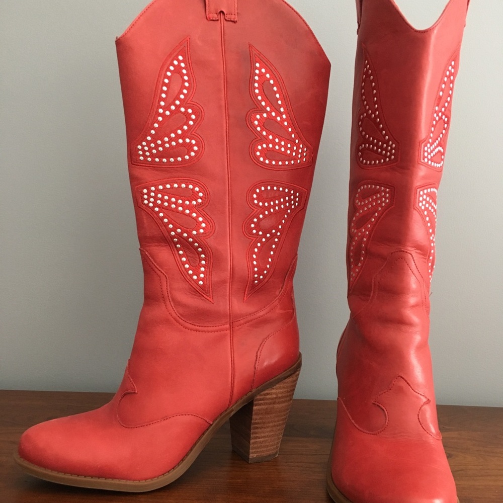 Jessica Simpson Red Heeled Boots